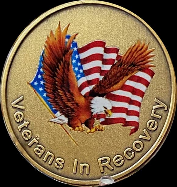 Veterans In Recovery medal with eagle